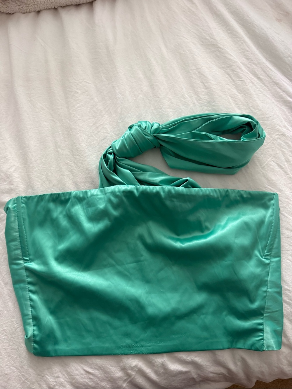 Free People Teal Satin Tube Top